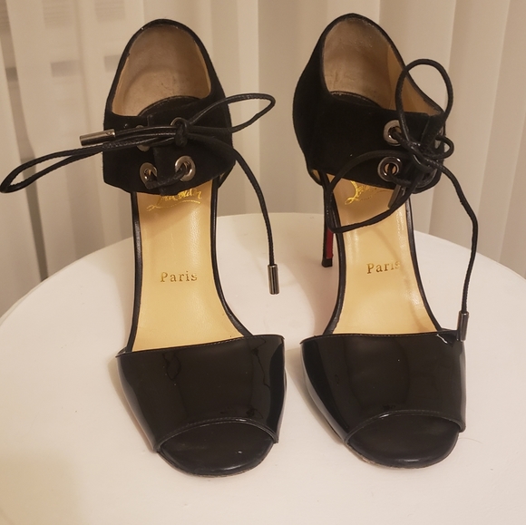 Christian Louboutin Black Mayerling Lace Up Sandals - Picture 4 of 9